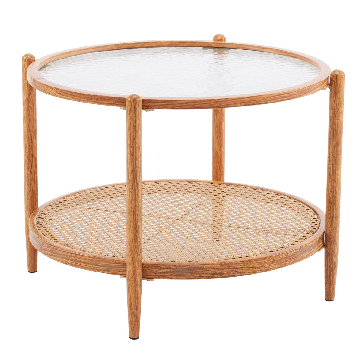 Round Glass Rattan Coffee Table U9888