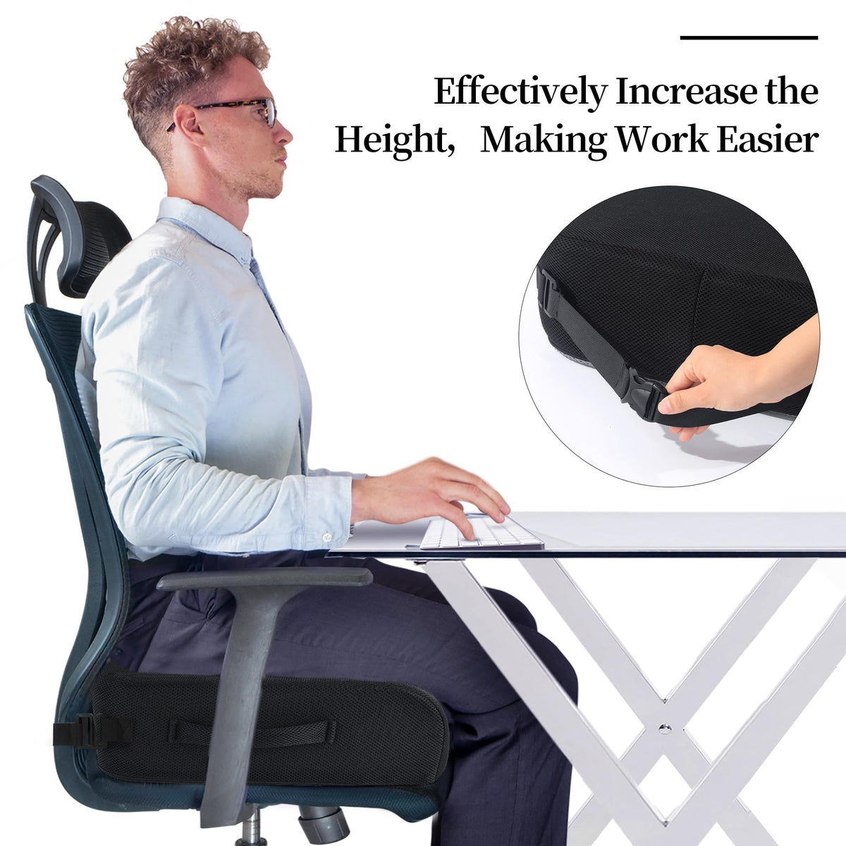 Extra Thick Memory Foam Chair Cushion with Carry Handle I2465