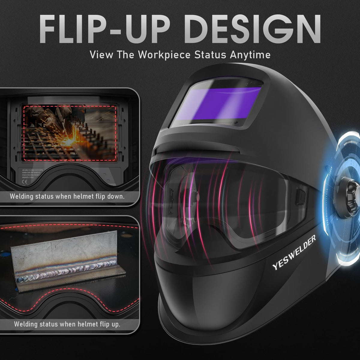 Bluetooth Flip-Up True Color Welding Helmet V36639