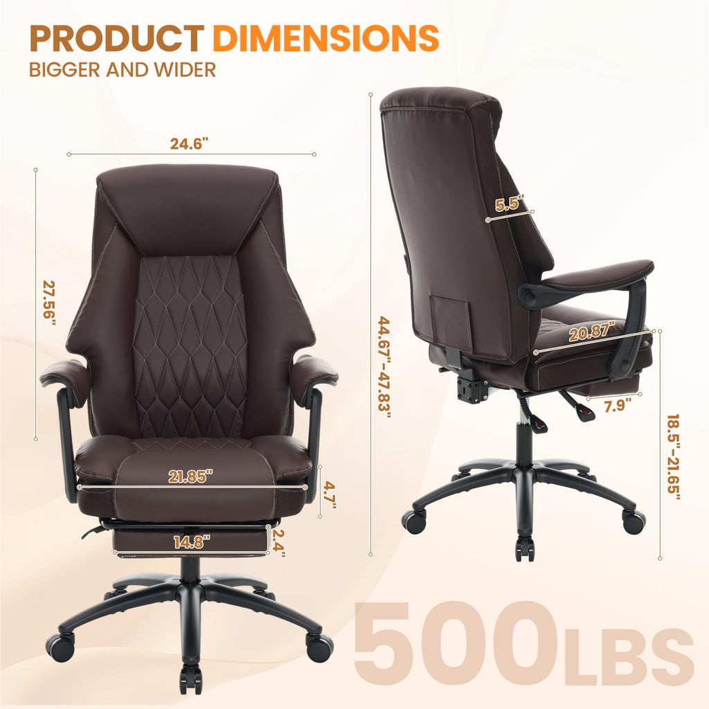 500lbs Big and Tall Office Chair with Footrest G752865