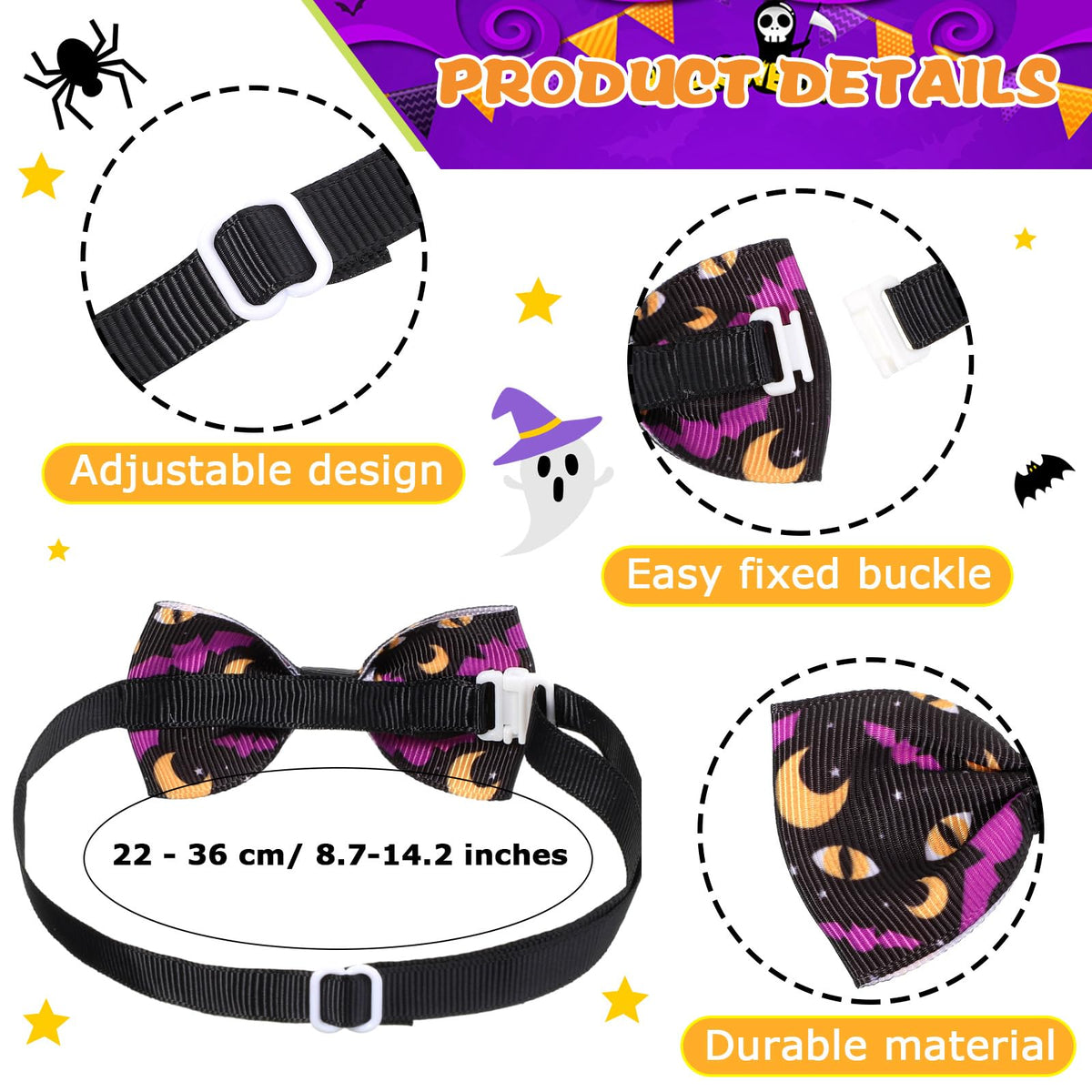 120 Pcs Dog Bow Tie Collar Set A823722