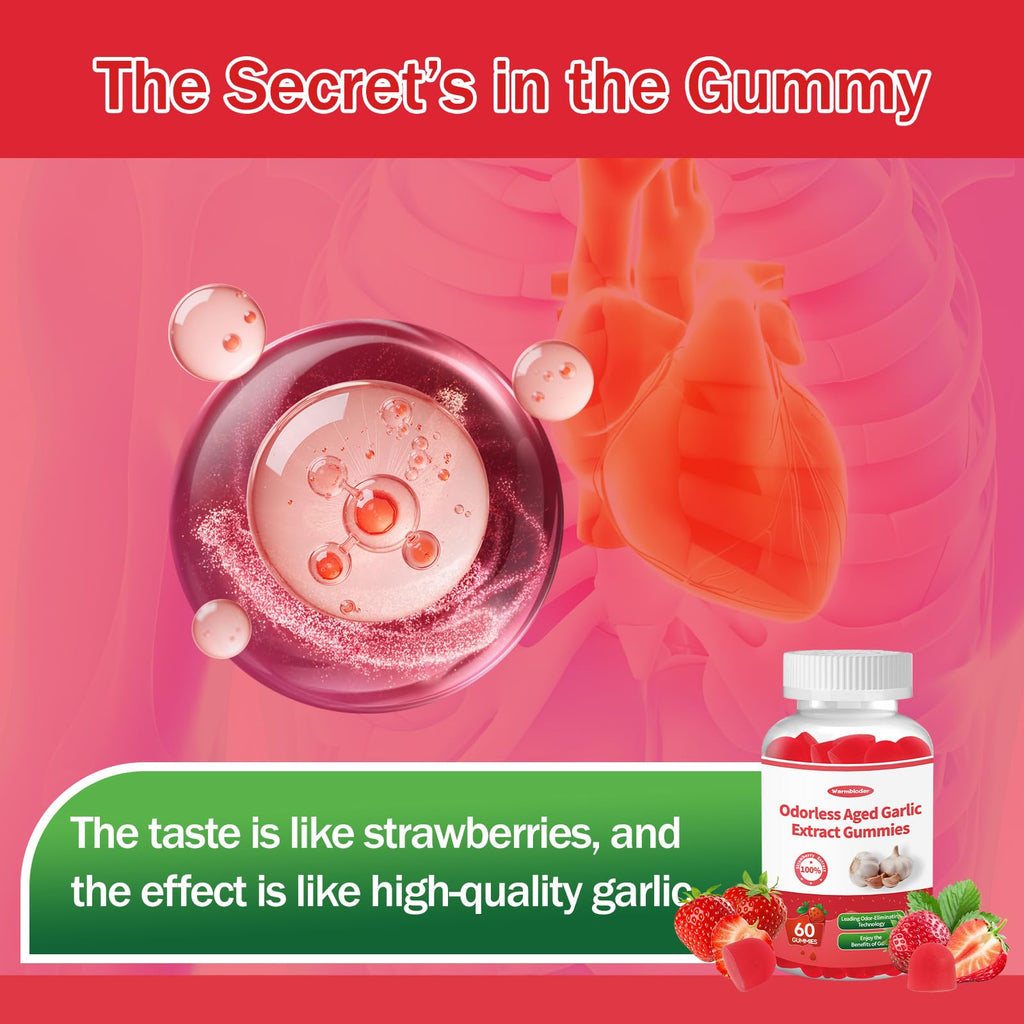 Aged Garlic Extract Gummies Strawberry Flavor T8044