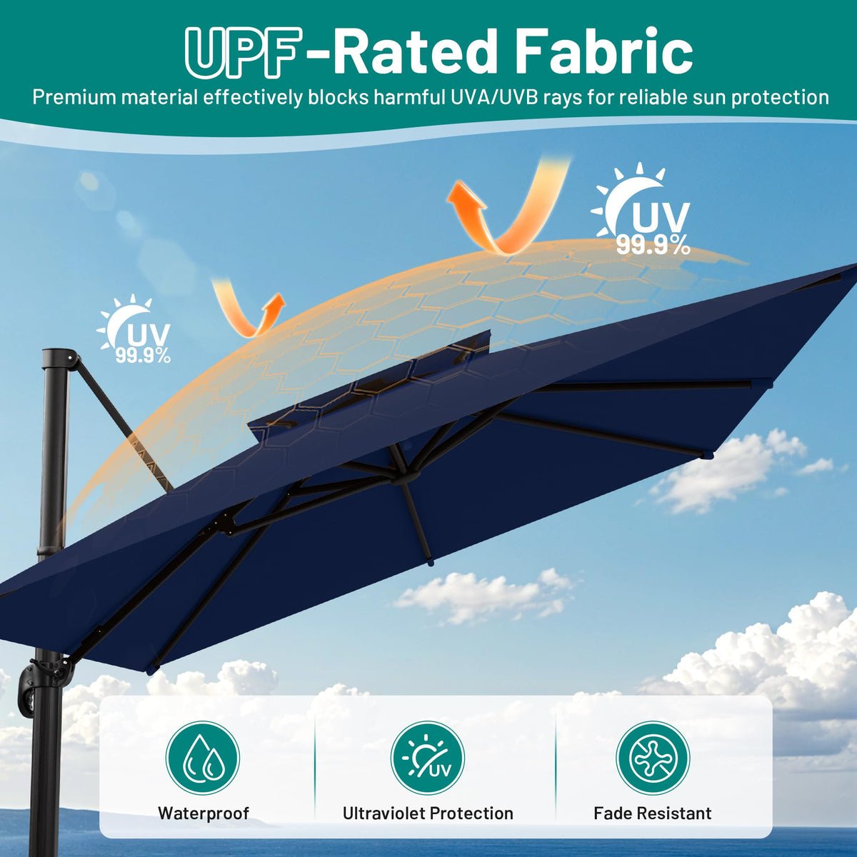 11×11 FT Double-Top Cantilever Patio Umbrella G273514