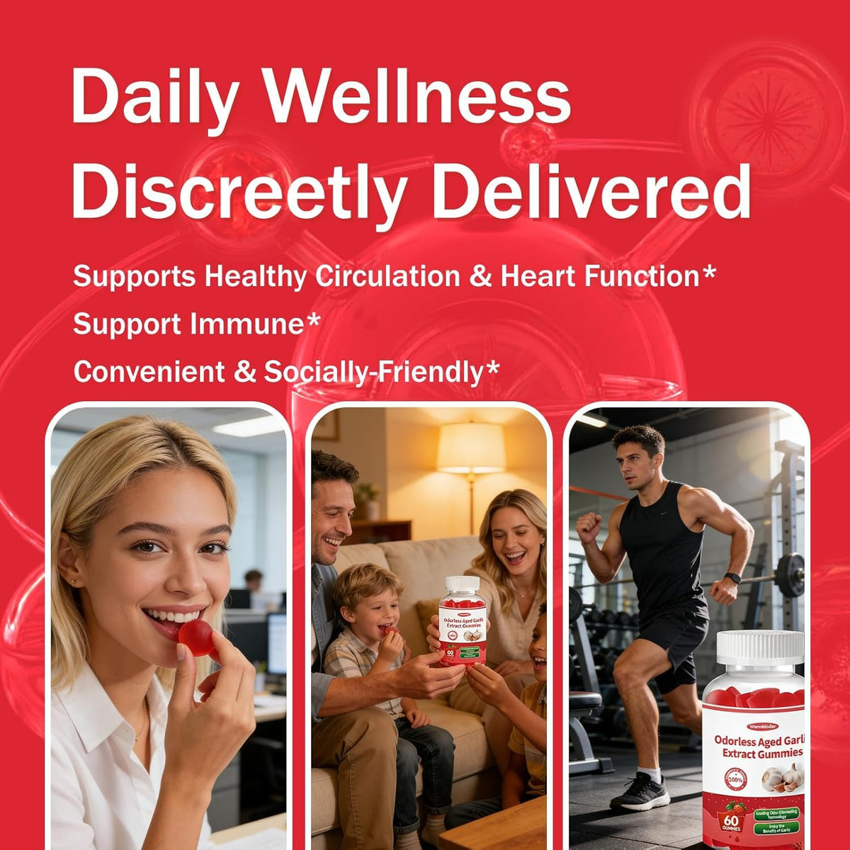 Aged Garlic Extract Gummies Strawberry Flavor T8044