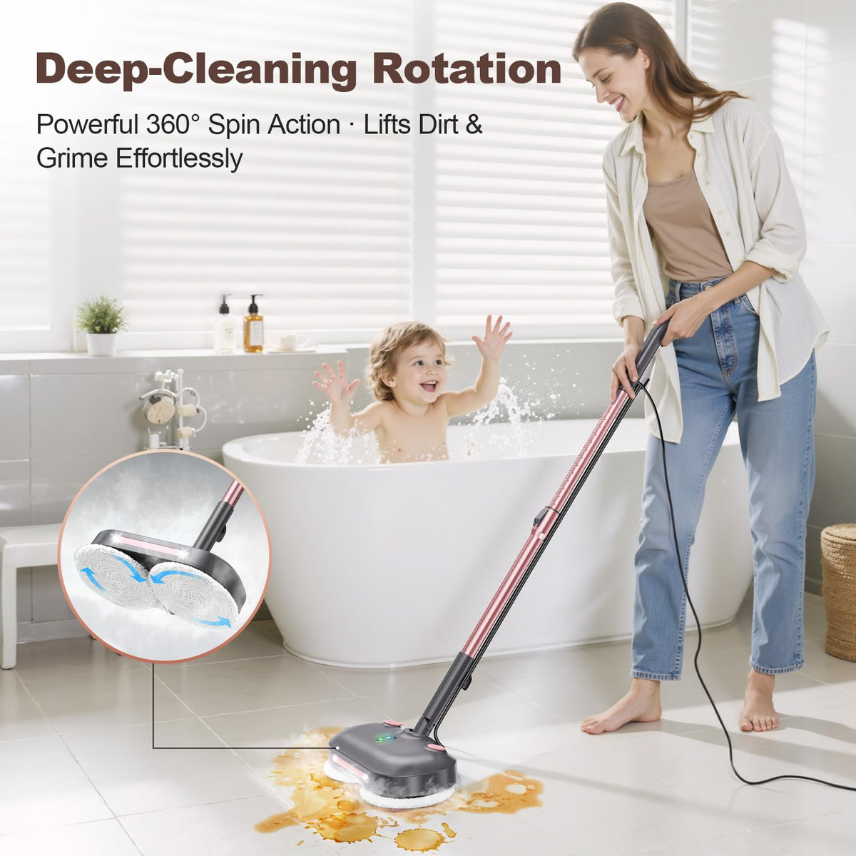 Steam Mop with Rotating Pads U33291