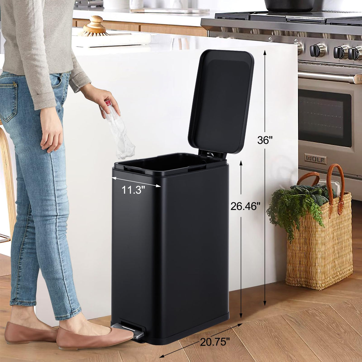 13 Gallon Stainless Steel Step Trash Can M941687