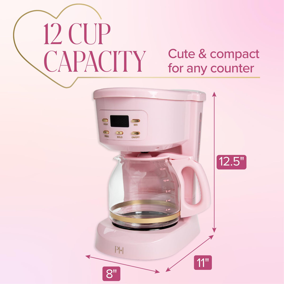 12-Cup Programmable Drip Coffee Maker with Glass Carafe Z651760