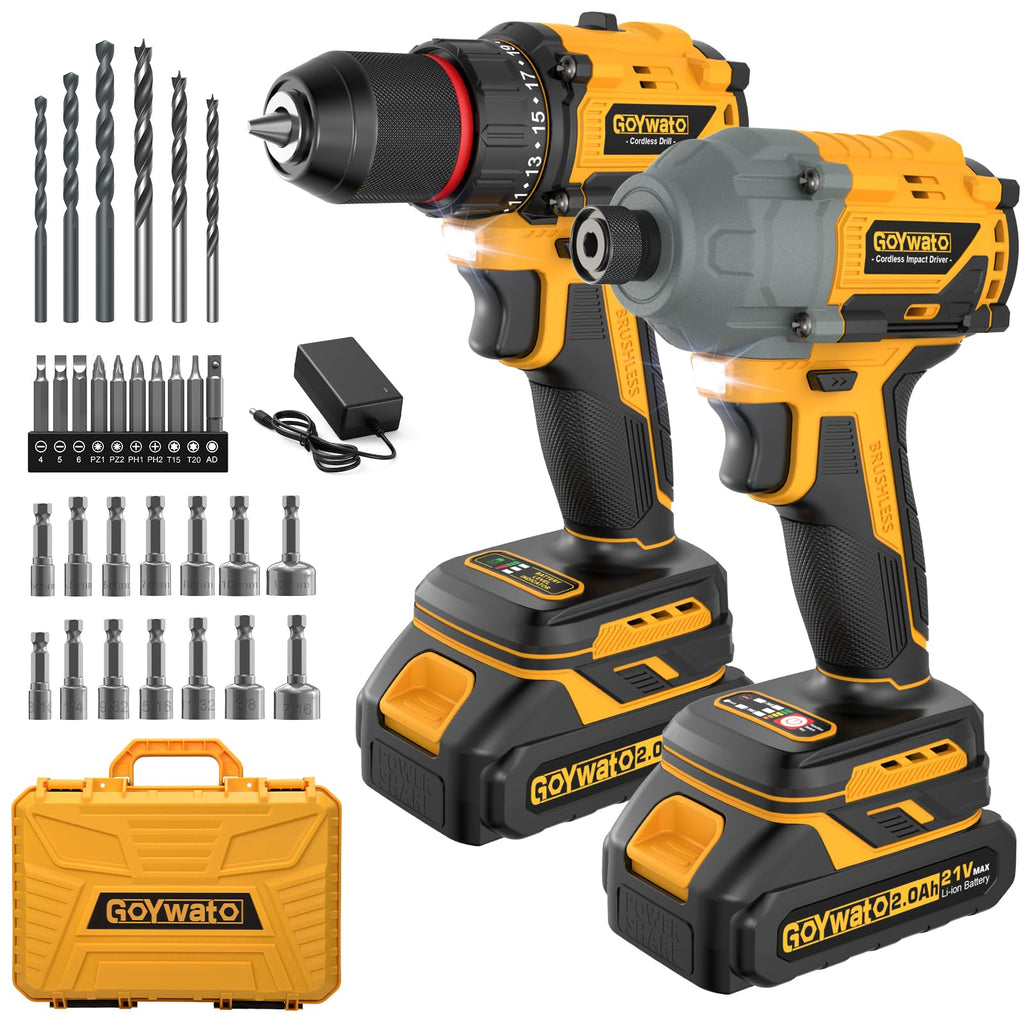 21V Brushless Cordless Drill & Impact Driver Combo Kit J666381