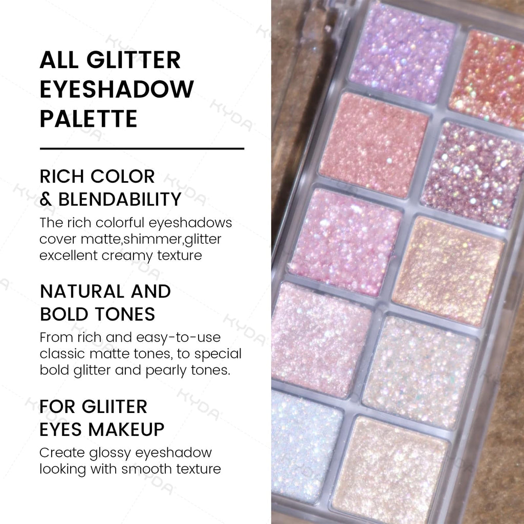 10 Colors Glitter Eyeshadow Palette D40799