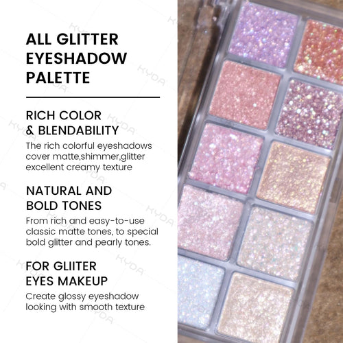 10 Colors Glitter Eyeshadow Palette D40799