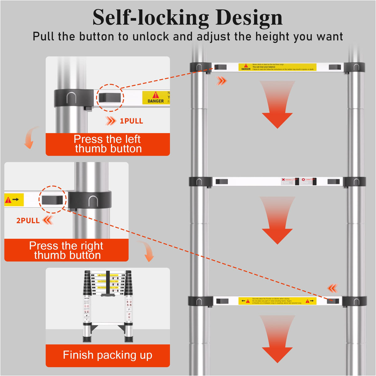 8.5 FT Aluminum Telescoping Ladder D898762
