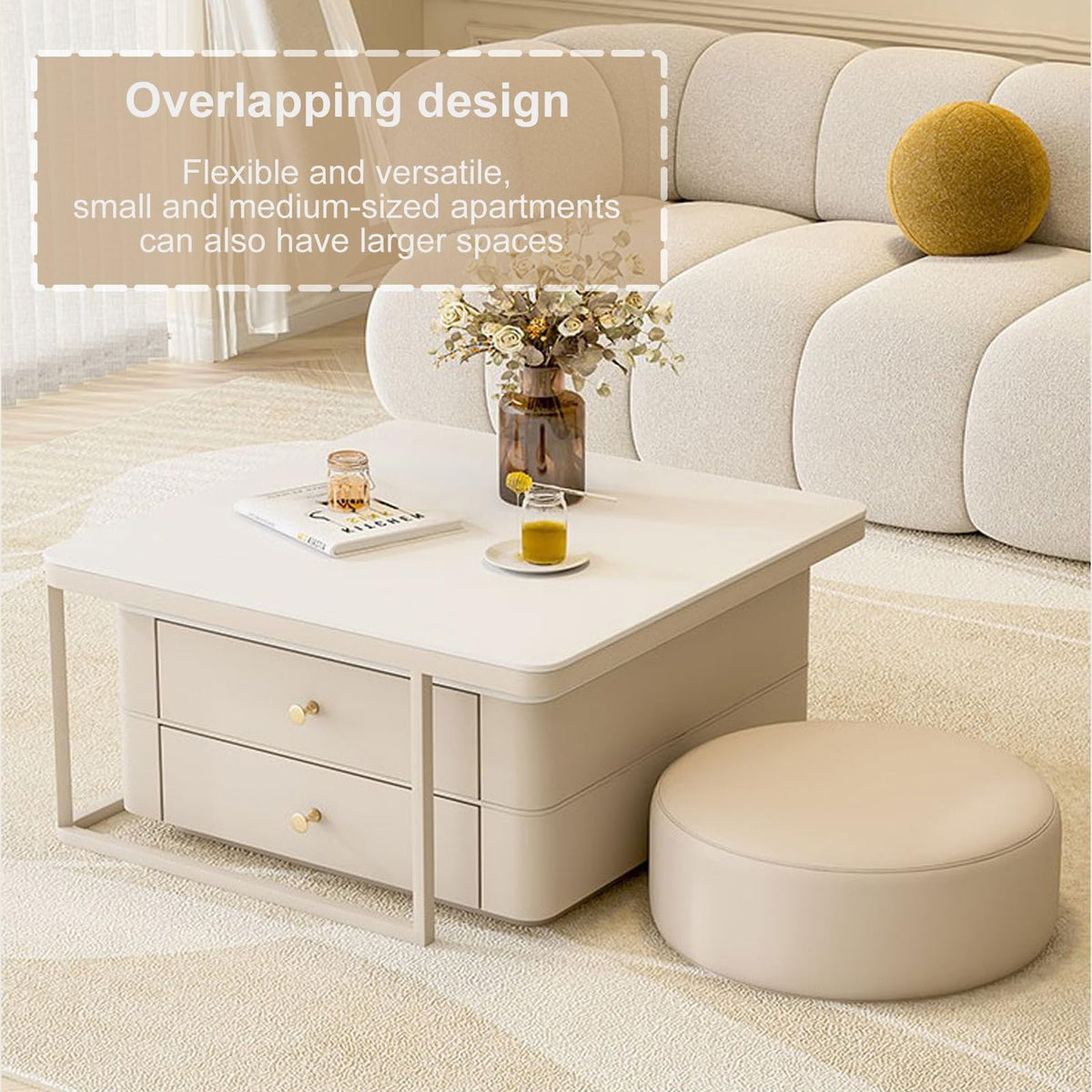 Brown Square Glass Nesting Coffee Table Set of 2 Y96744