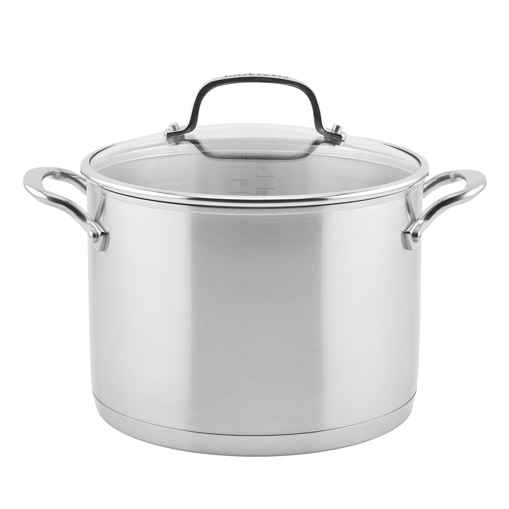 Stainless Steel 3-Ply Base Induction Stock Pot with Lid, 8-Quart X63052