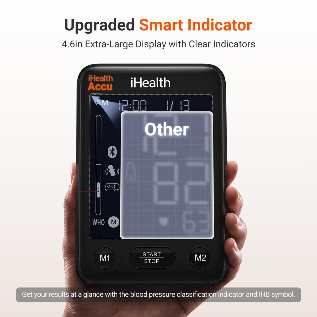 Bluetooth Upper Arm Blood Pressure Monitor with Large Cuff D1230