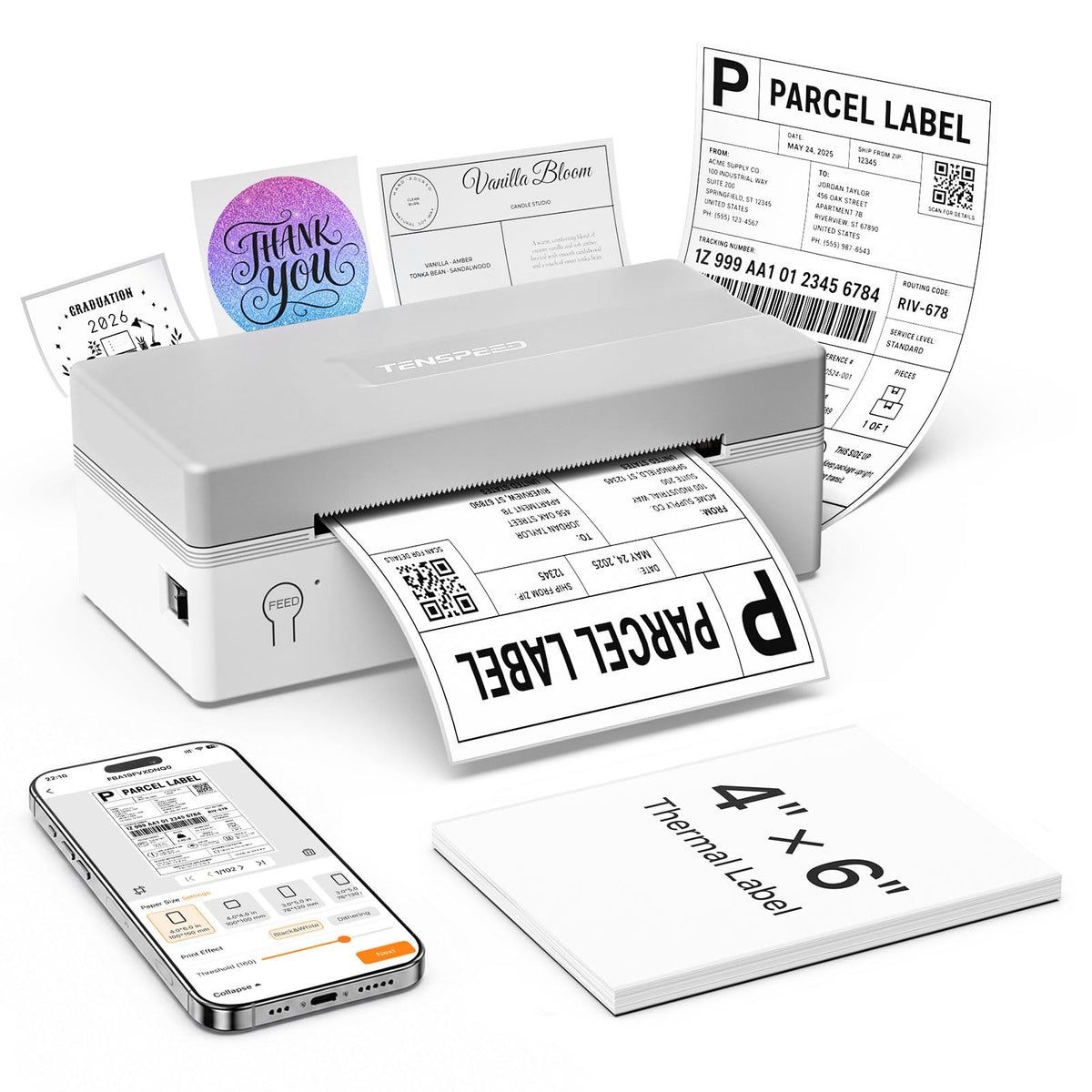 Bluetooth Thermal Shipping Label Printer L3186