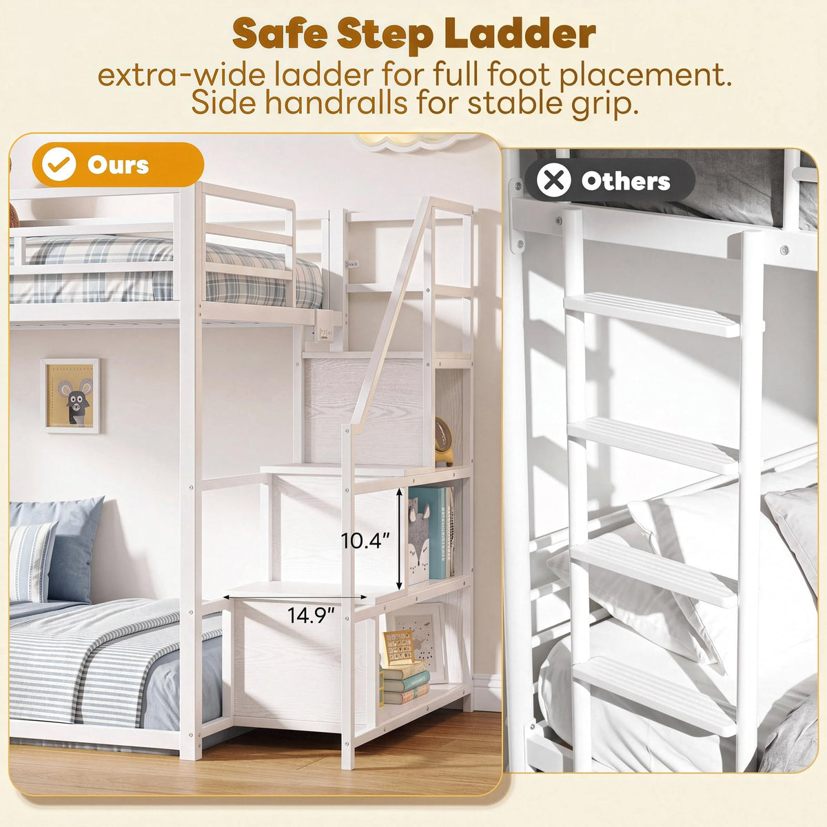 Twin Over Twin Bunk Bed with Stairs M170063