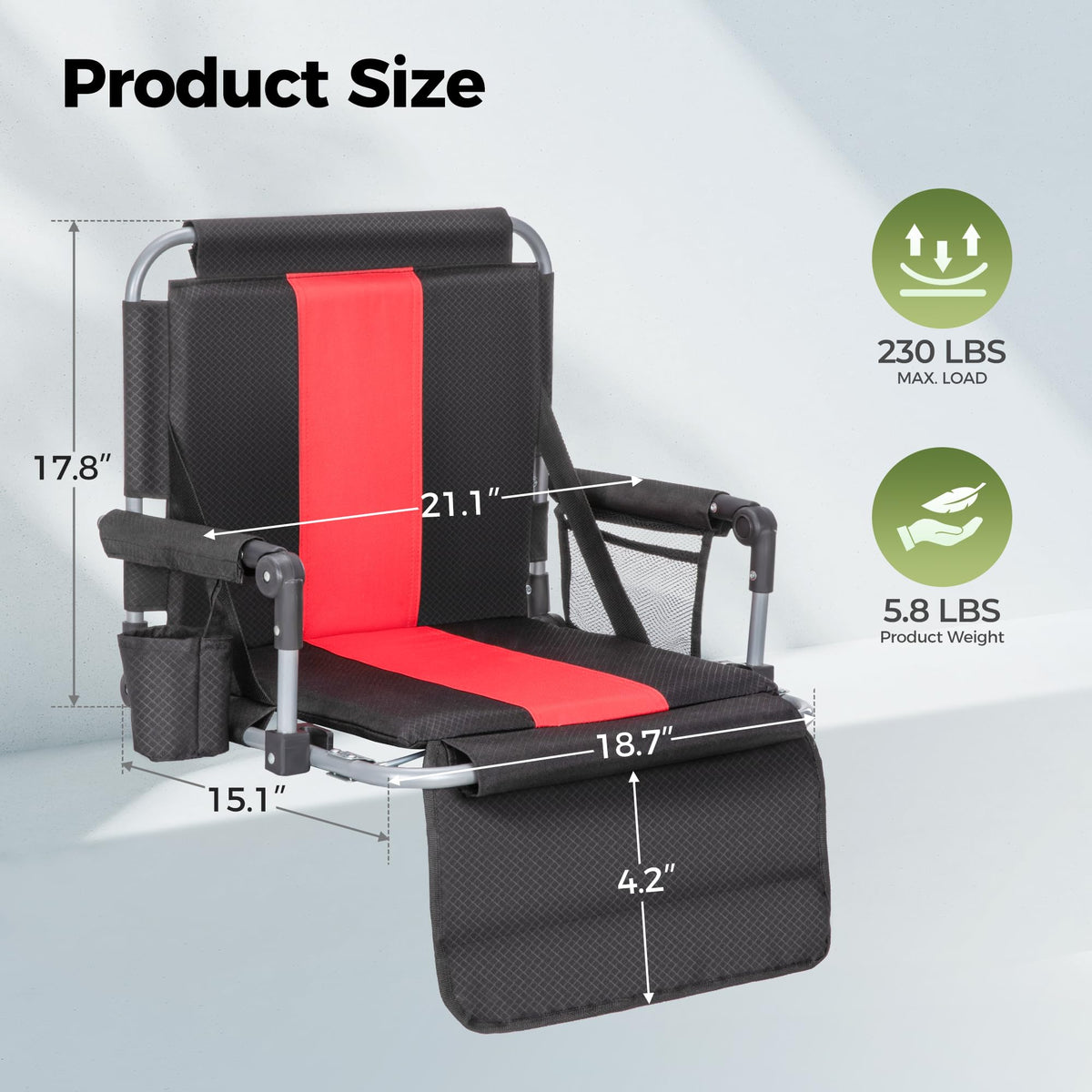 Extra Wide Padded Stadium Seats with Back Support J793667