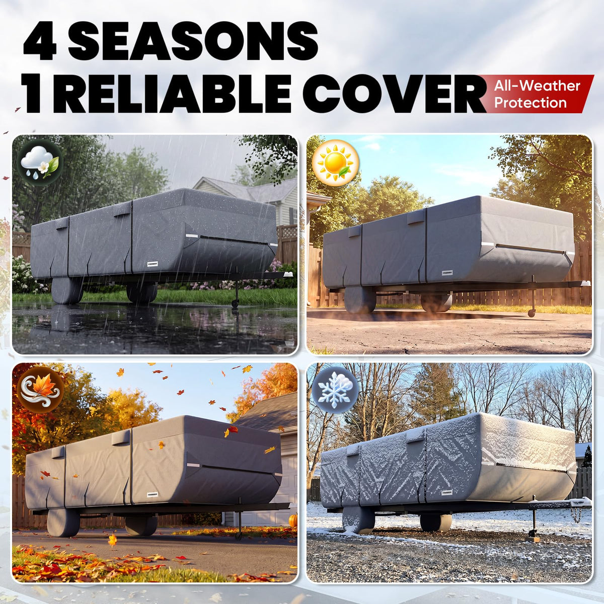 RV Cover Fits 14-16ft Pop Up Folding Campers D3542