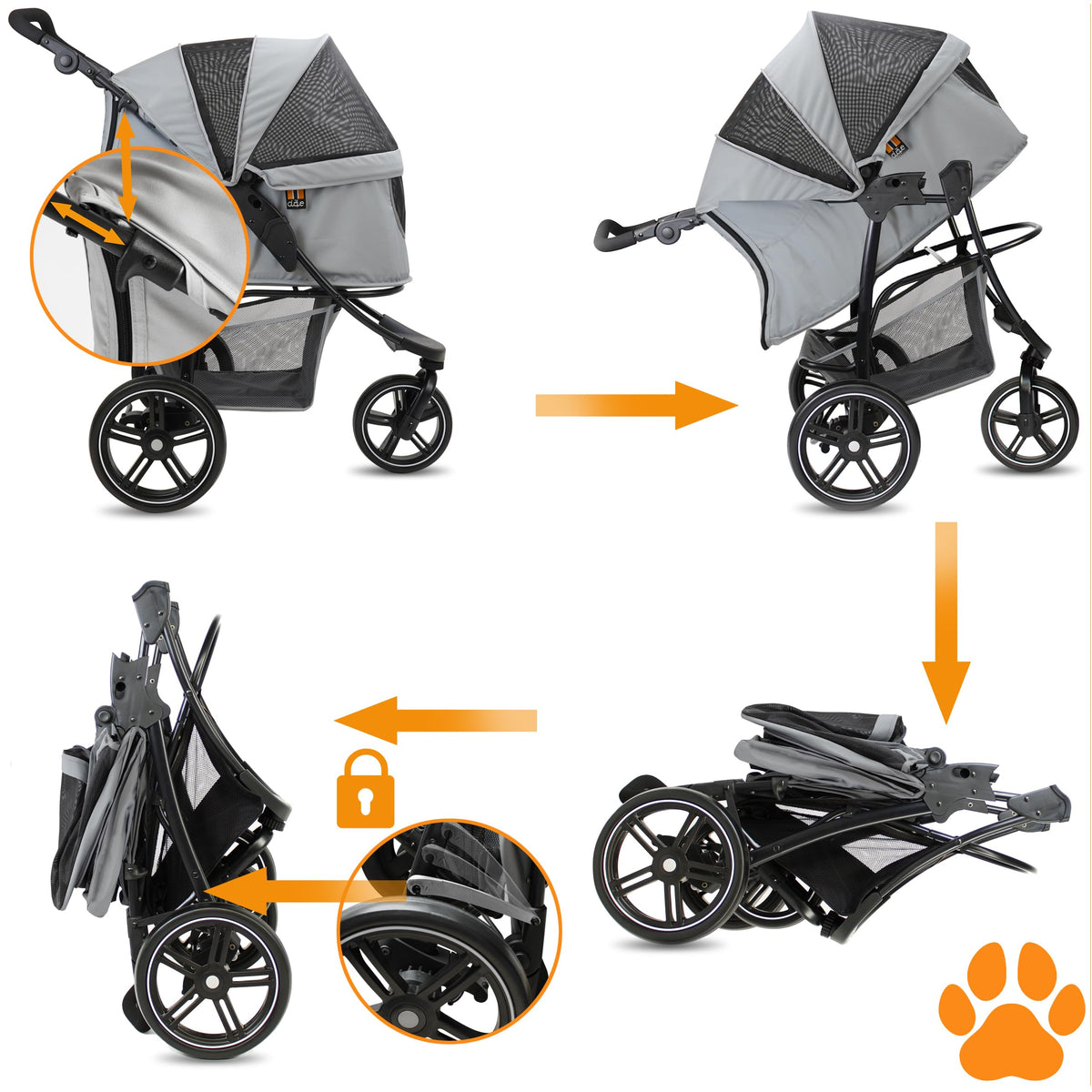 Dog & Pet Buggy, Holds up to 32 kg, Easy Fold E9084