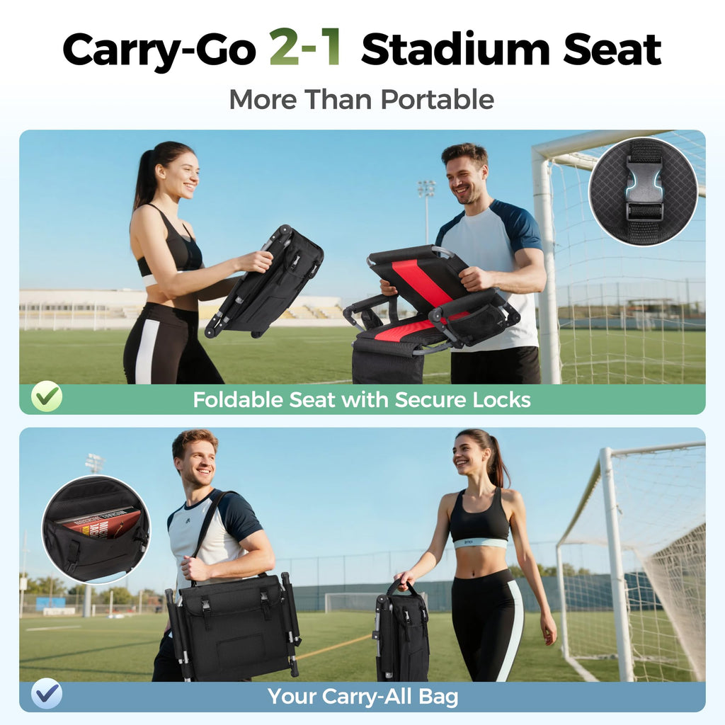 Extra Wide Padded Stadium Seats with Back Support J793667