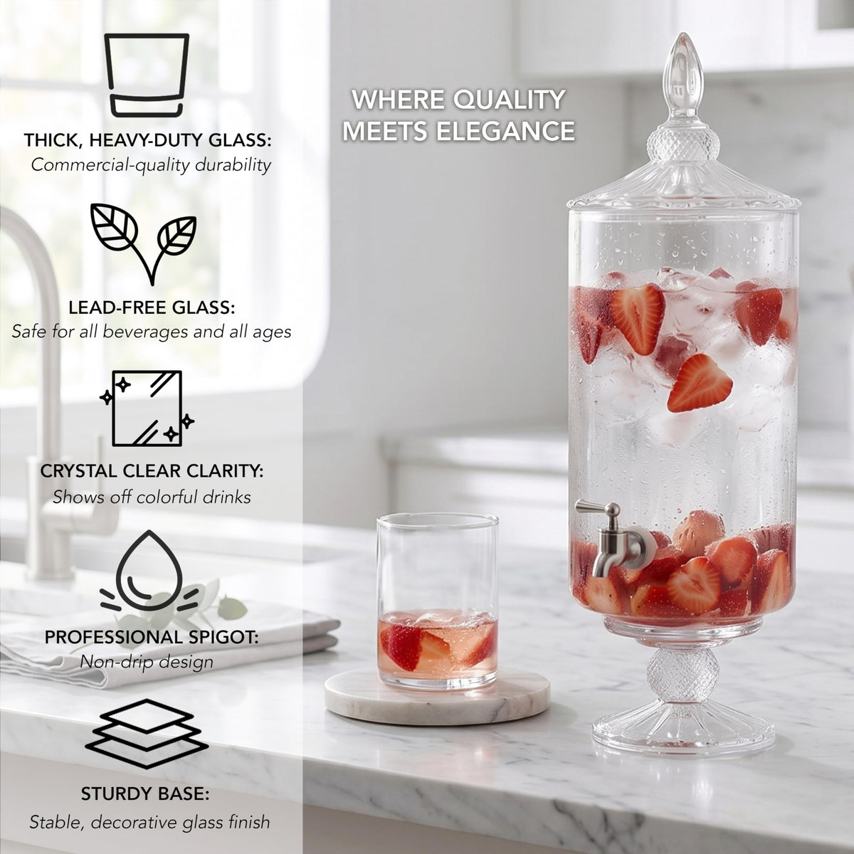 Glass Beverage Dispenser 2 Gal T5850