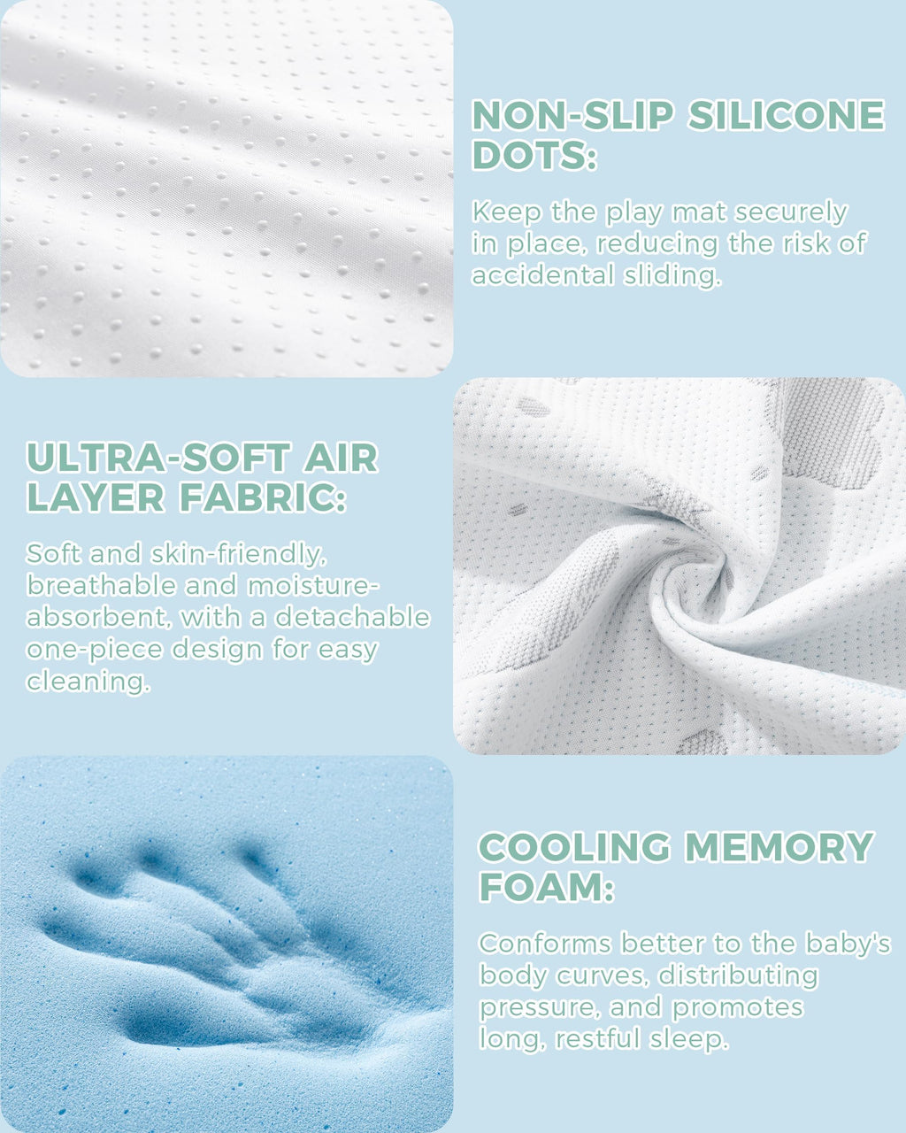 38x26'' Breathable Soft Plush Memory Foam Pack and Play Mattress S457