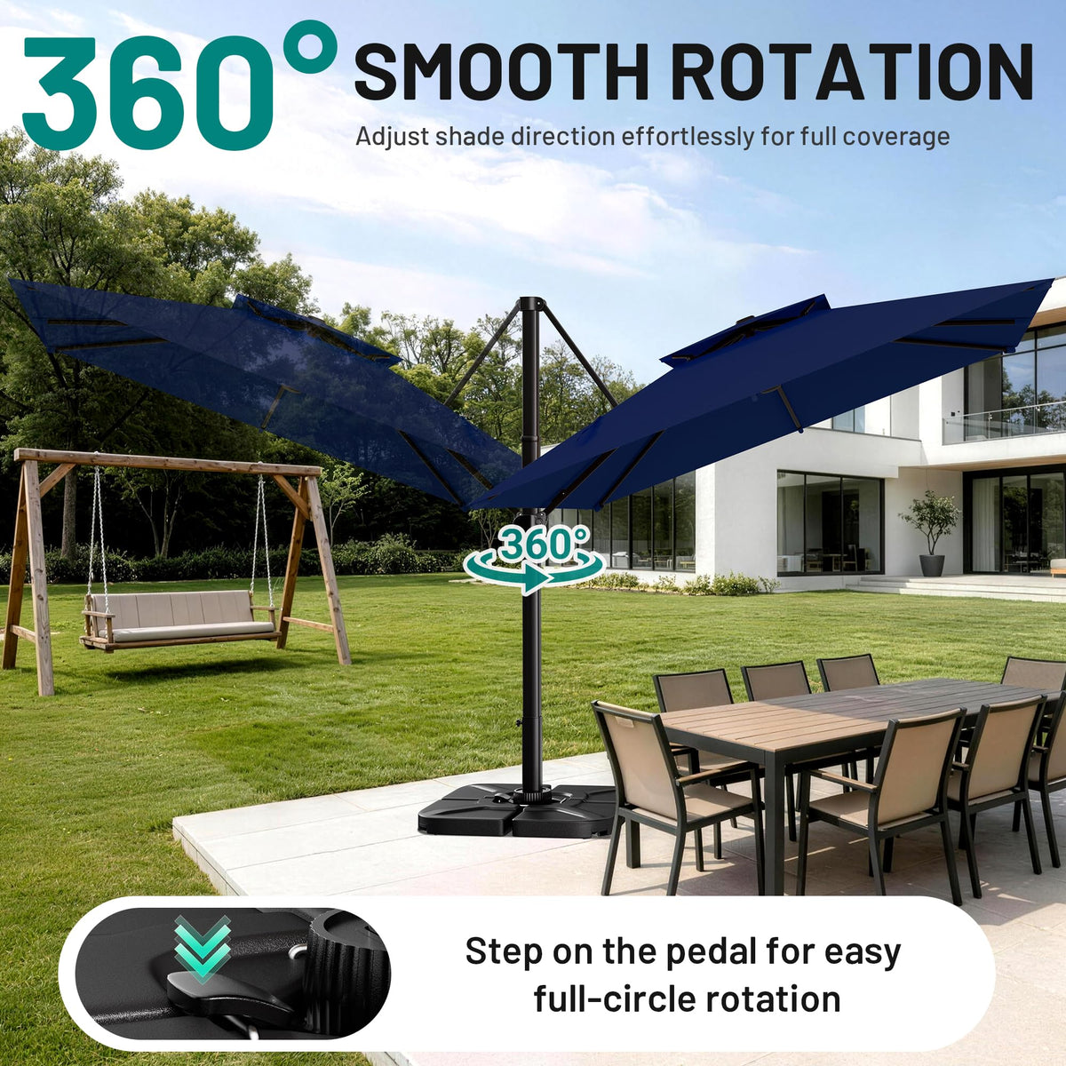 11×11 FT Double-Top Cantilever Patio Umbrella G273514