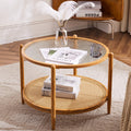Round Glass Rattan Coffee Table U9888