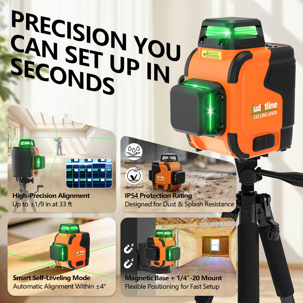 3x360° Self Leveling Laser Level with Tripod Y6181