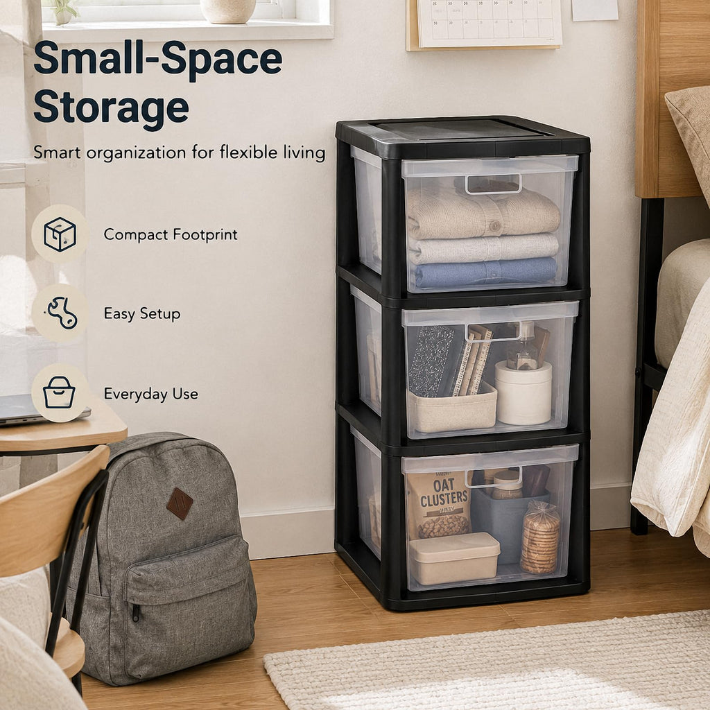 3-Drawer Plastic Storage Tower O378989