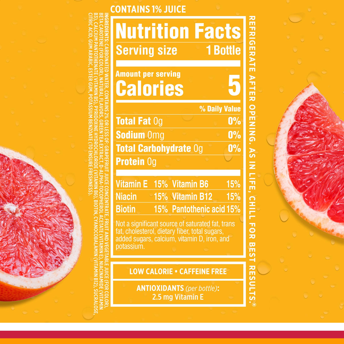 Pink Grapefruit Sparkling Water 17 fl oz Bottles Pack of 12 Z102490