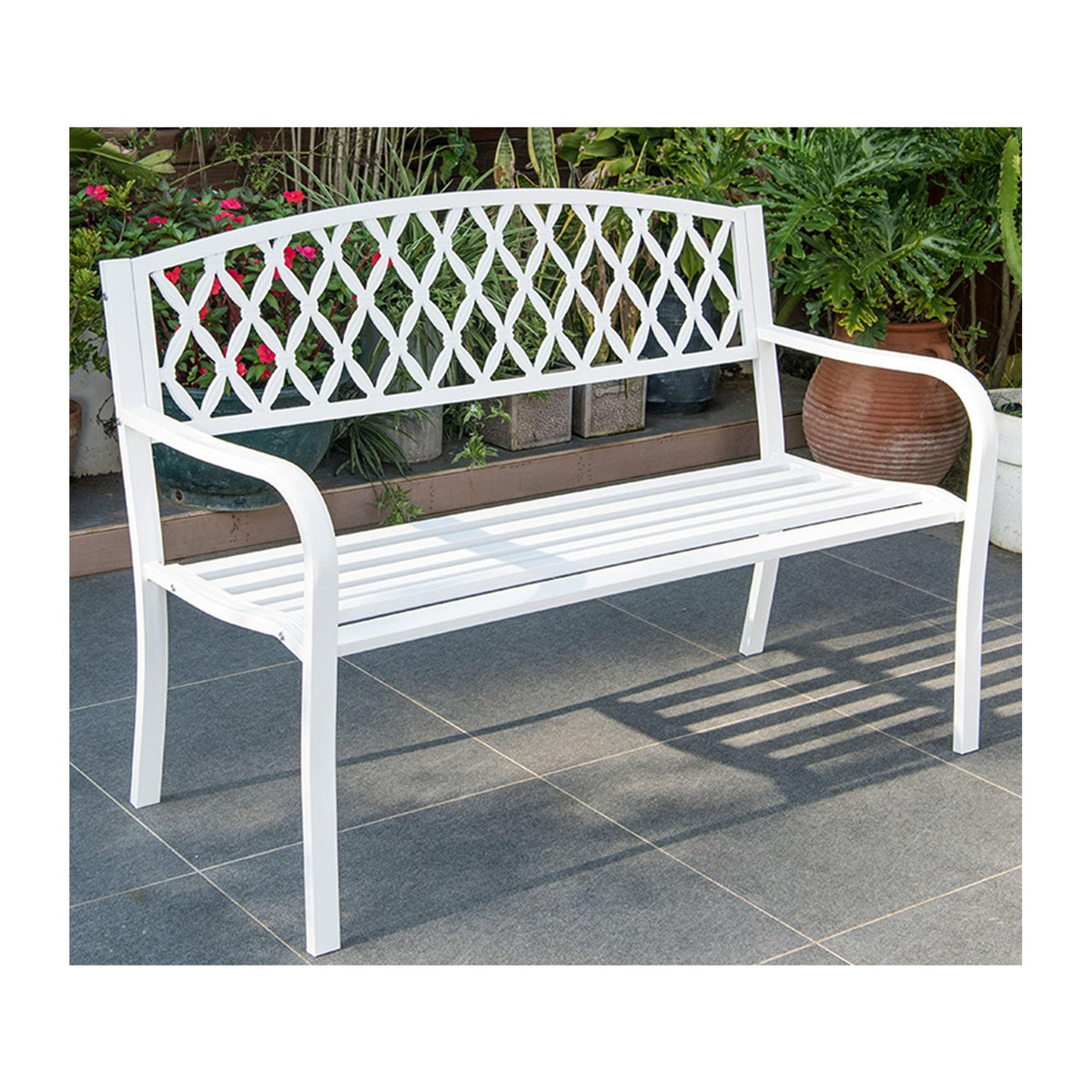 Metal Bench with Mesh Pattern U216343