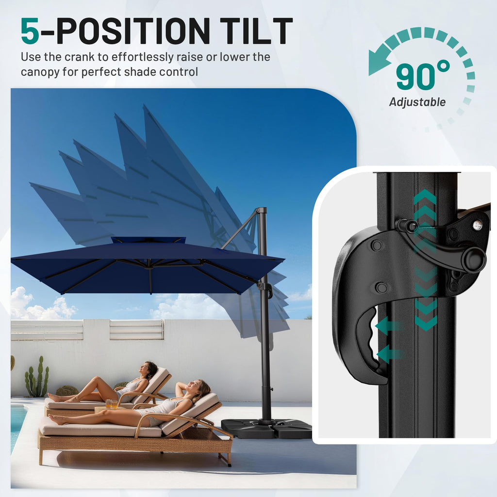 11×11 FT Double-Top Cantilever Patio Umbrella G273514
