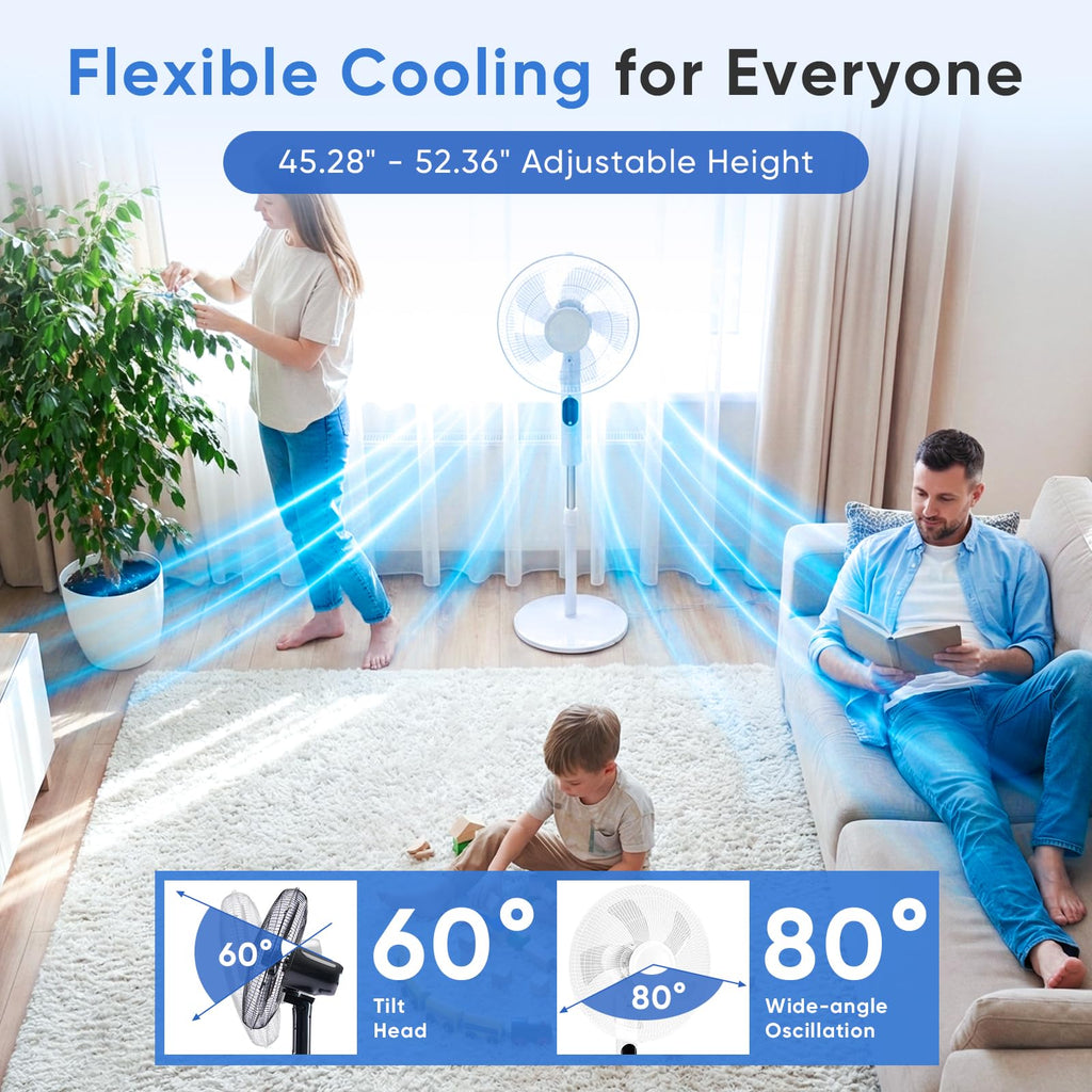 17" Oscillating Pedestal Fan with Remote C55551