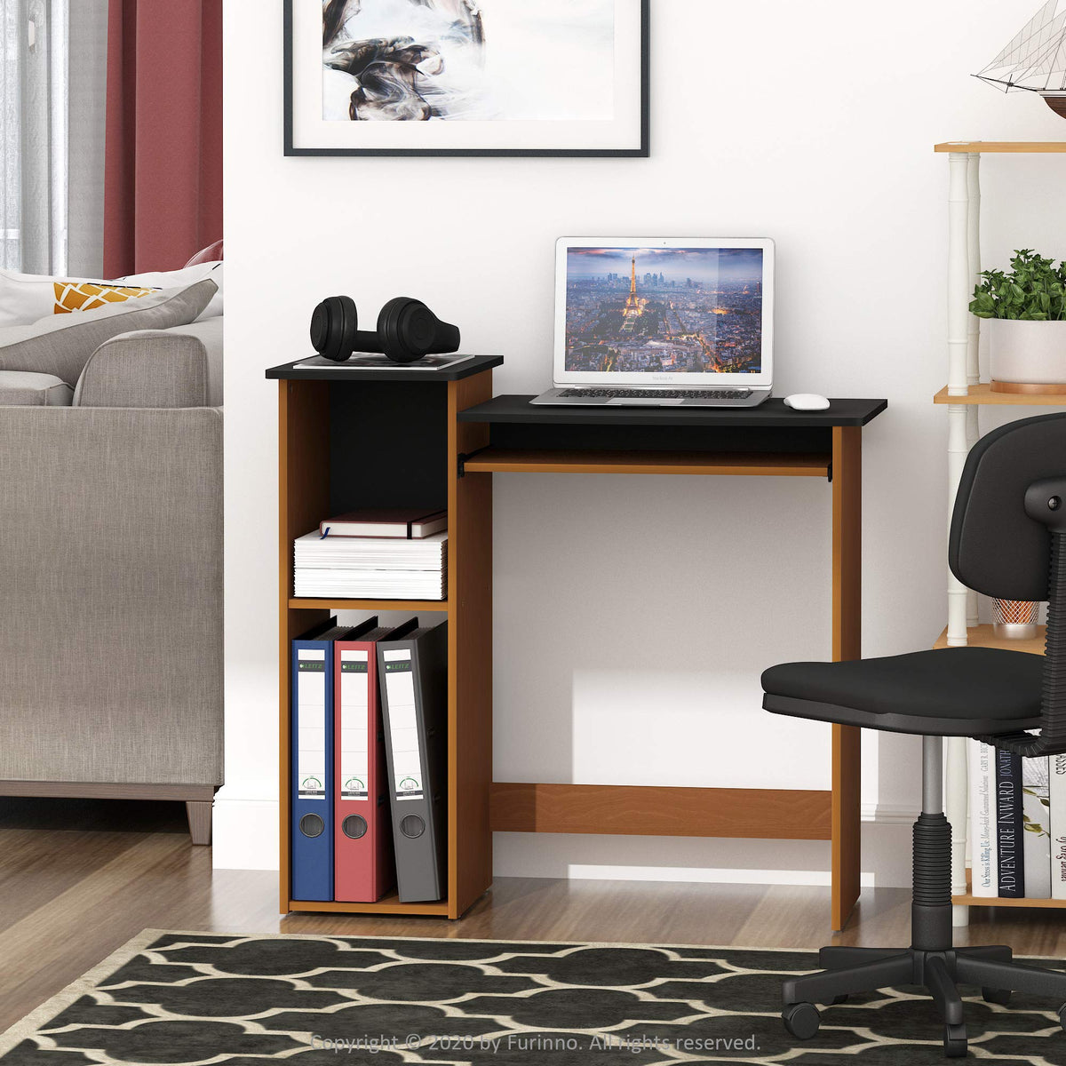 33-inch Wide Desk with 2-Tier Open Shelf R7849