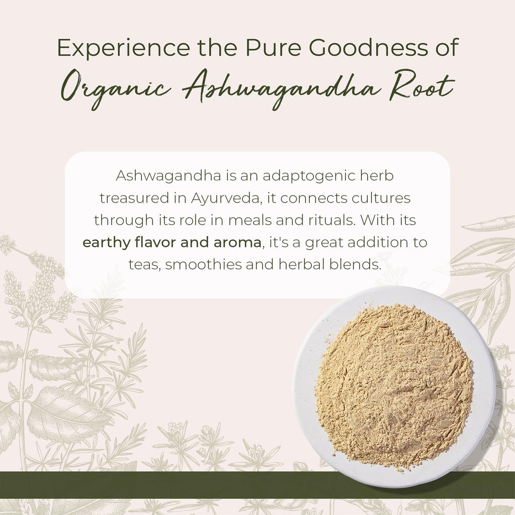 Organic Ashwagandha Root Powder 1 lb Bag K160