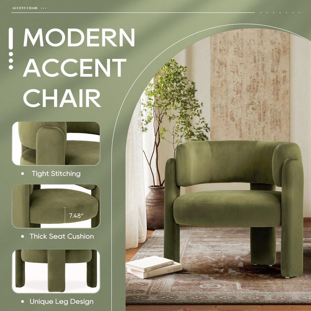 Velvet Accent Chair Set of 2 Green V767
