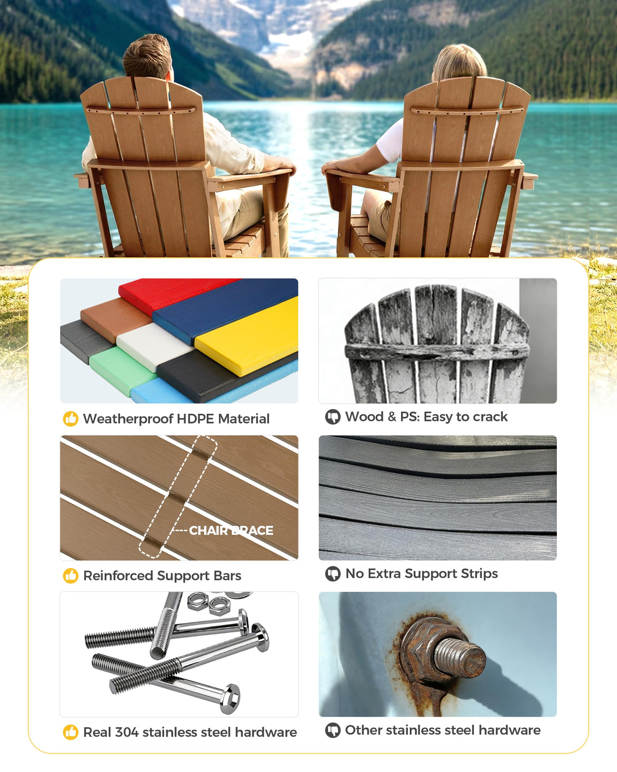 Folding HDPE Adirondack Chair X172852