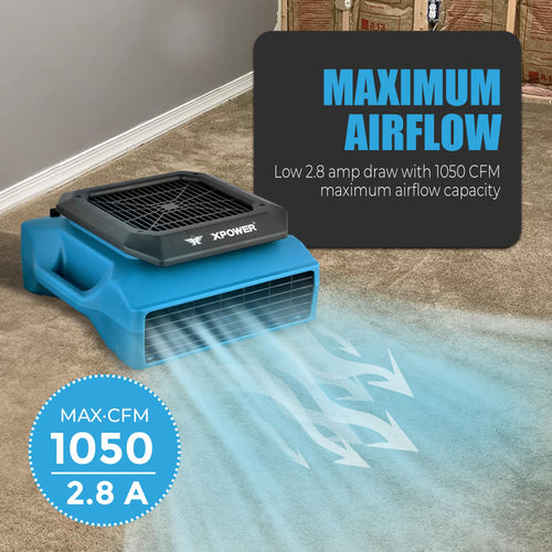 1/3HP 1050 CFM Air Mover Carpet Dryer Floor Fan F886