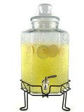 2.5 Gallon Glass Beverage Dispenser with Spigot and Stand Y296699