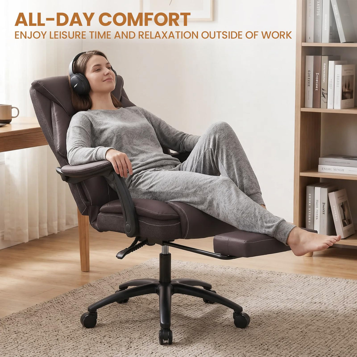 500lbs Big and Tall Office Chair with Footrest G752865