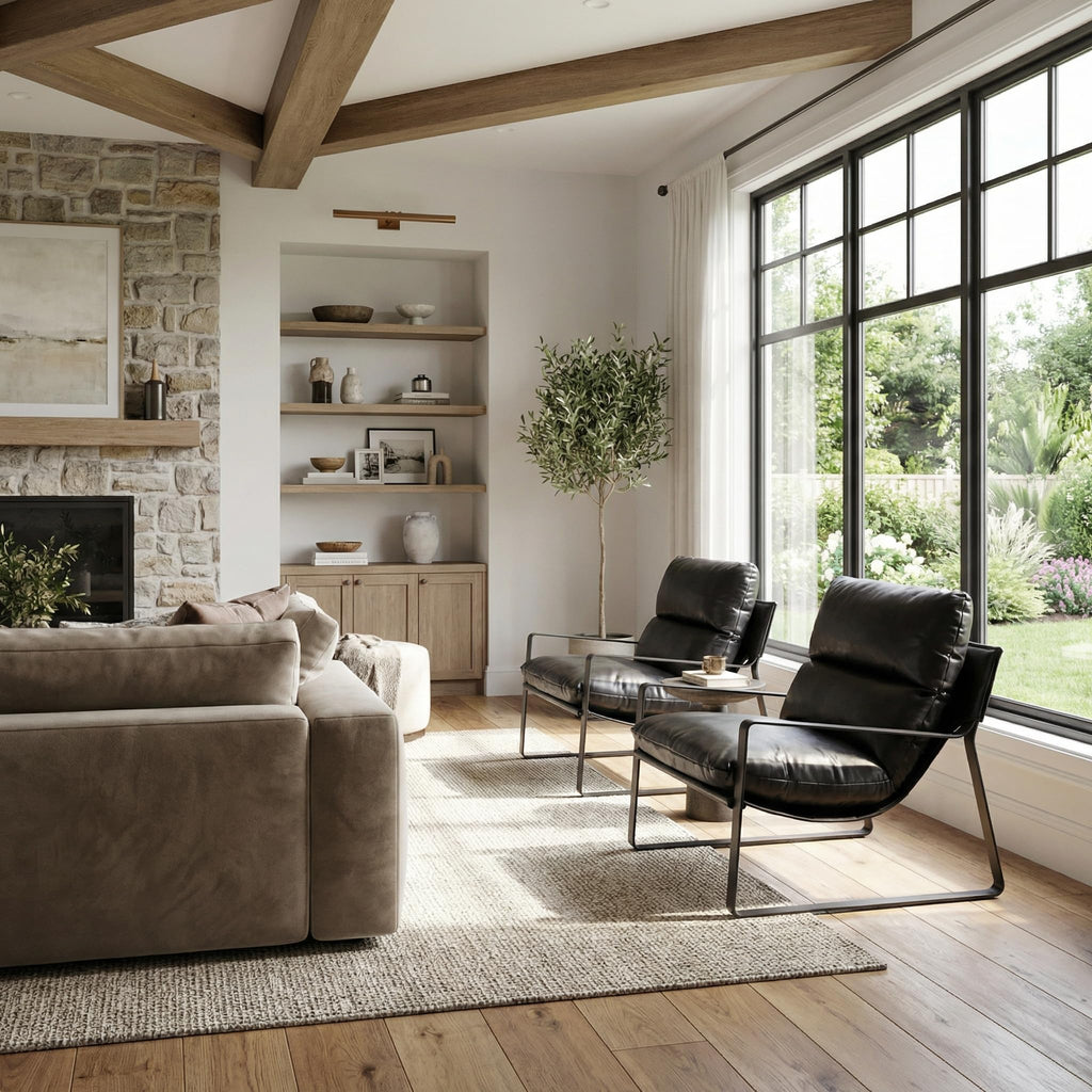 Black PU Leather Accent Armchair S11685