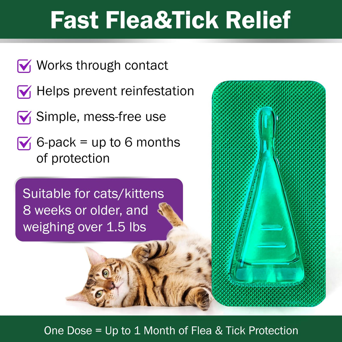 Cat Flea and Tick Prevention 6-Month Supply P95147