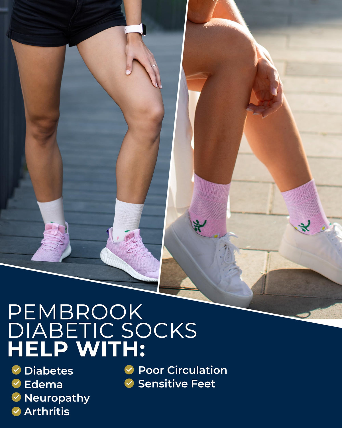 Bamboo Viscose Diabetic Socks 6 Pairs Y749958