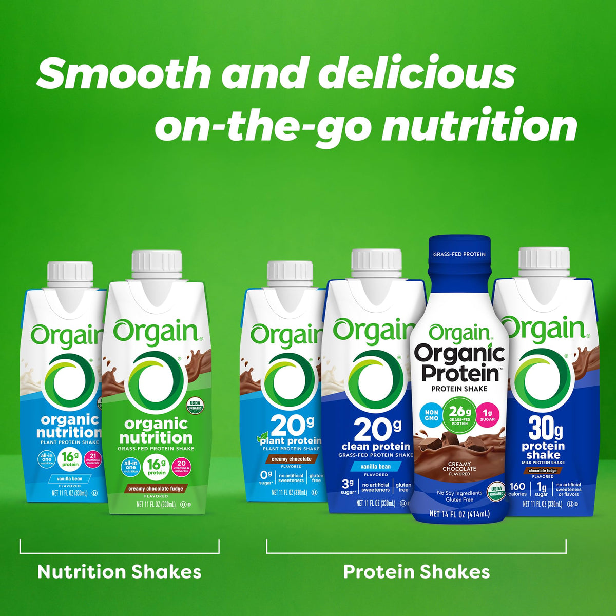 Organic Grass Fed 16g Protein Shake, Vanilla, 11oz, 12pk R83502