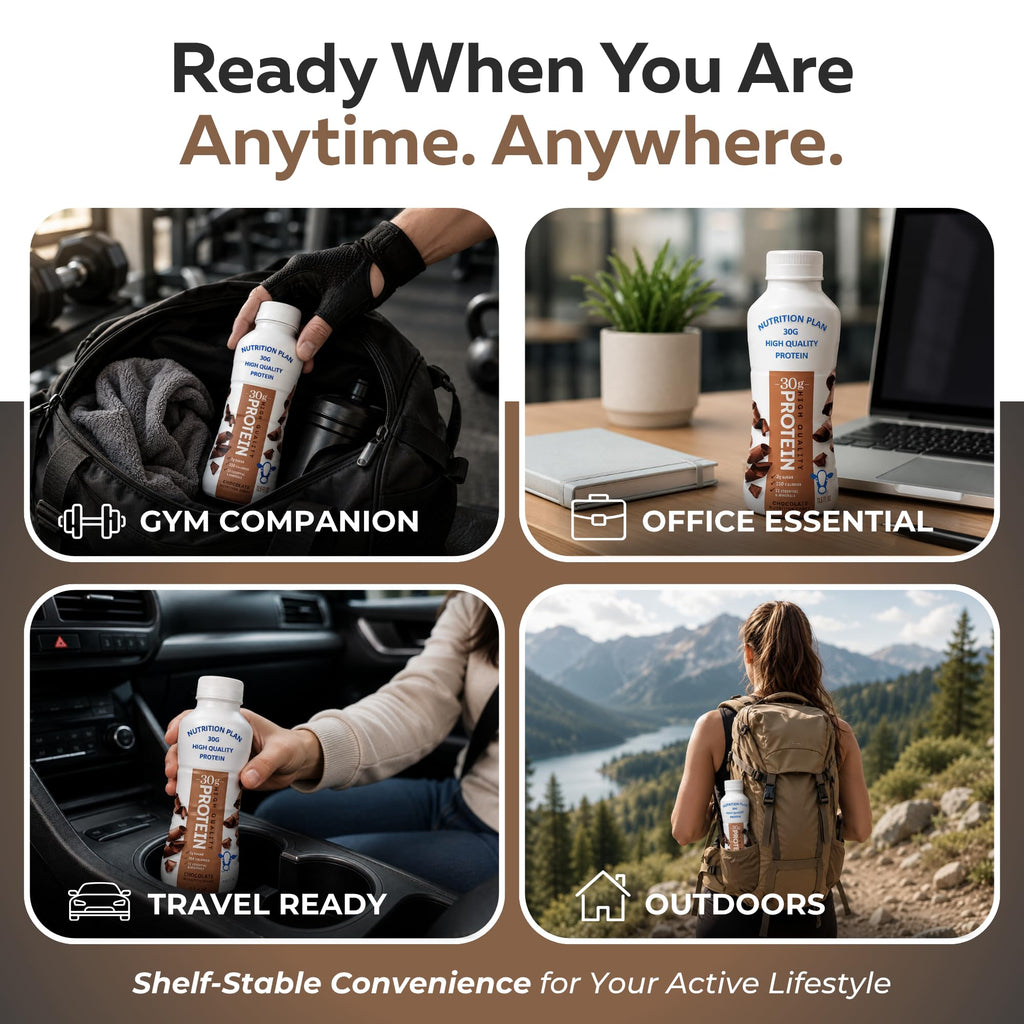 High-Protein Ready to Drink Shake – 30g Milk Protein, 150 Calories, 2g Sugar – Lactose Free, Chocolate, 11.5 fl oz (12 Pack) I7879