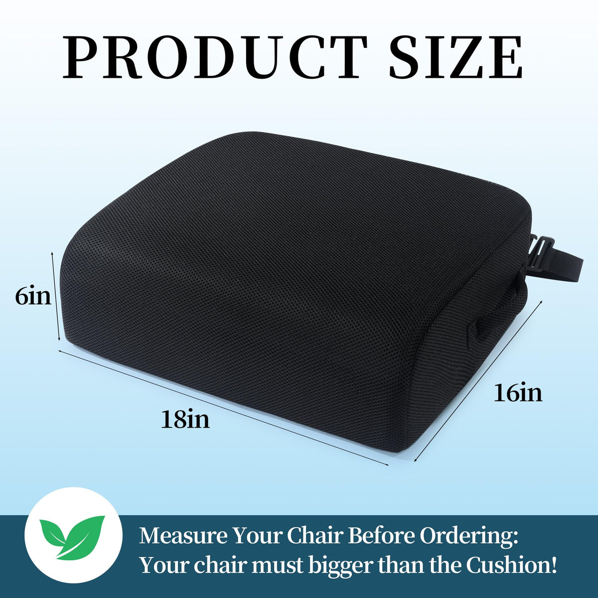 Extra Thick Memory Foam Chair Cushion with Carry Handle I2465