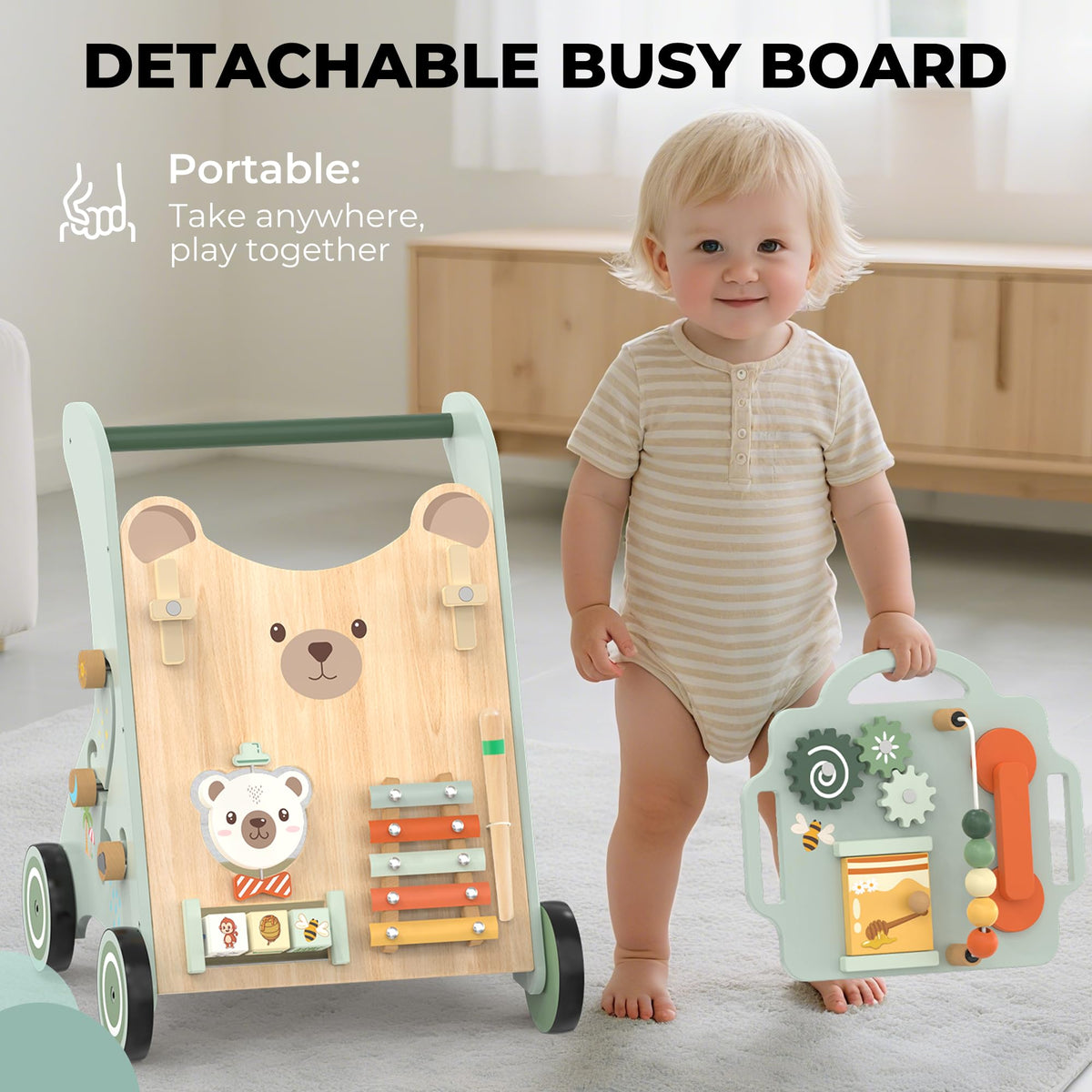 Wooden Sit-to-Stand Baby Walker N3022