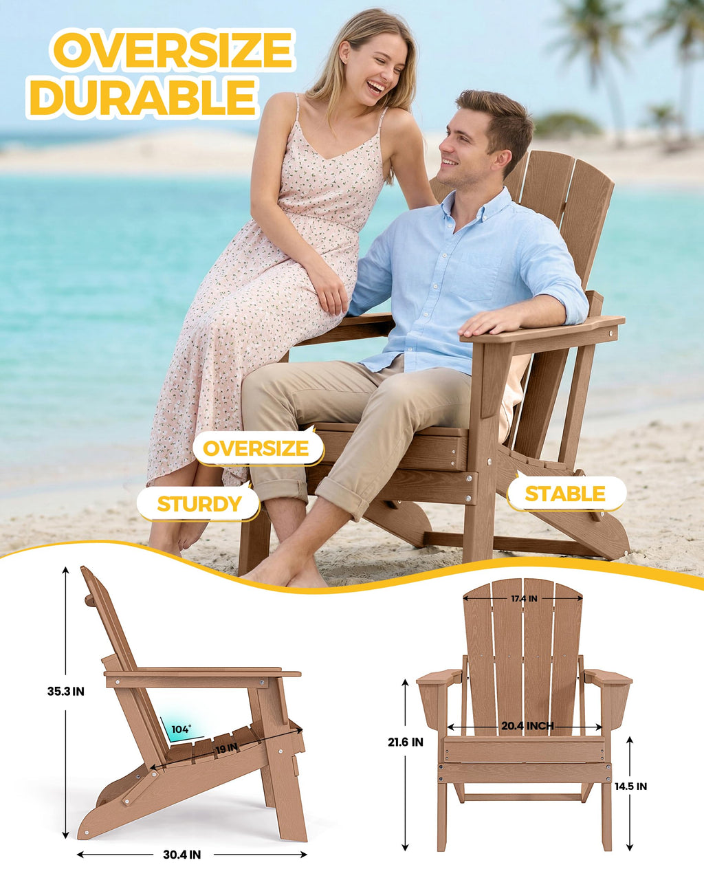 Folding HDPE Adirondack Chair X172852