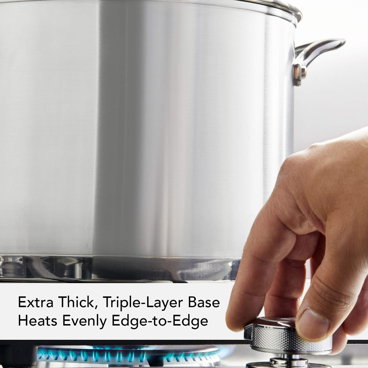 Stainless Steel 3-Ply Base Induction Stock Pot with Lid, 8-Quart X63052